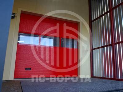 Ворота секционные из сэндвич панелей Микроволна со стеклом
